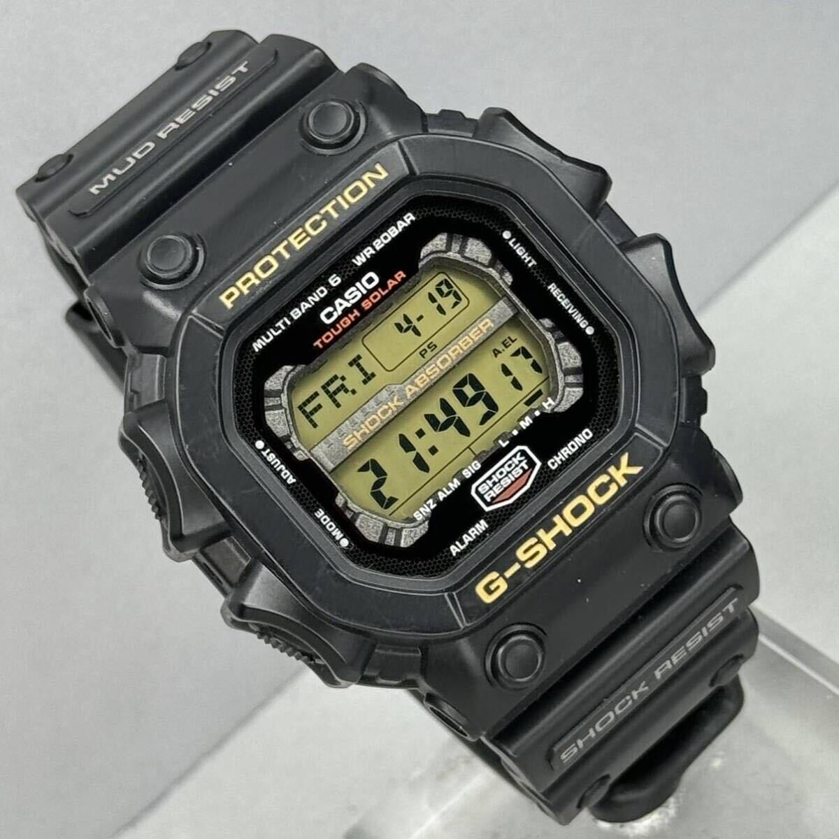 美品 G-SHOCK GXW-56-1BJF BIG CASE ビッグケース タフソーラー 電波受信 電波ソーラー マルチバンド6 ブラック ゴールド液晶 スクウェア の画像2