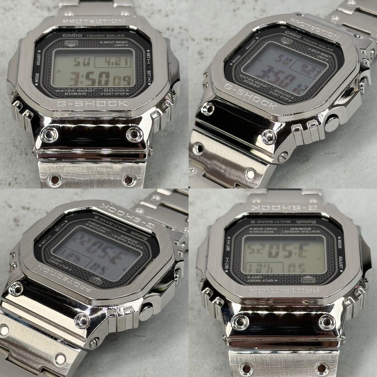 極美品 G-SHOCK GMW-B5000D-1JF タフソーラー 電波受信 電波ソーラー マルチバンド6 Bluetooth搭載 モバイルリンク メタルバンド シルバー の画像4