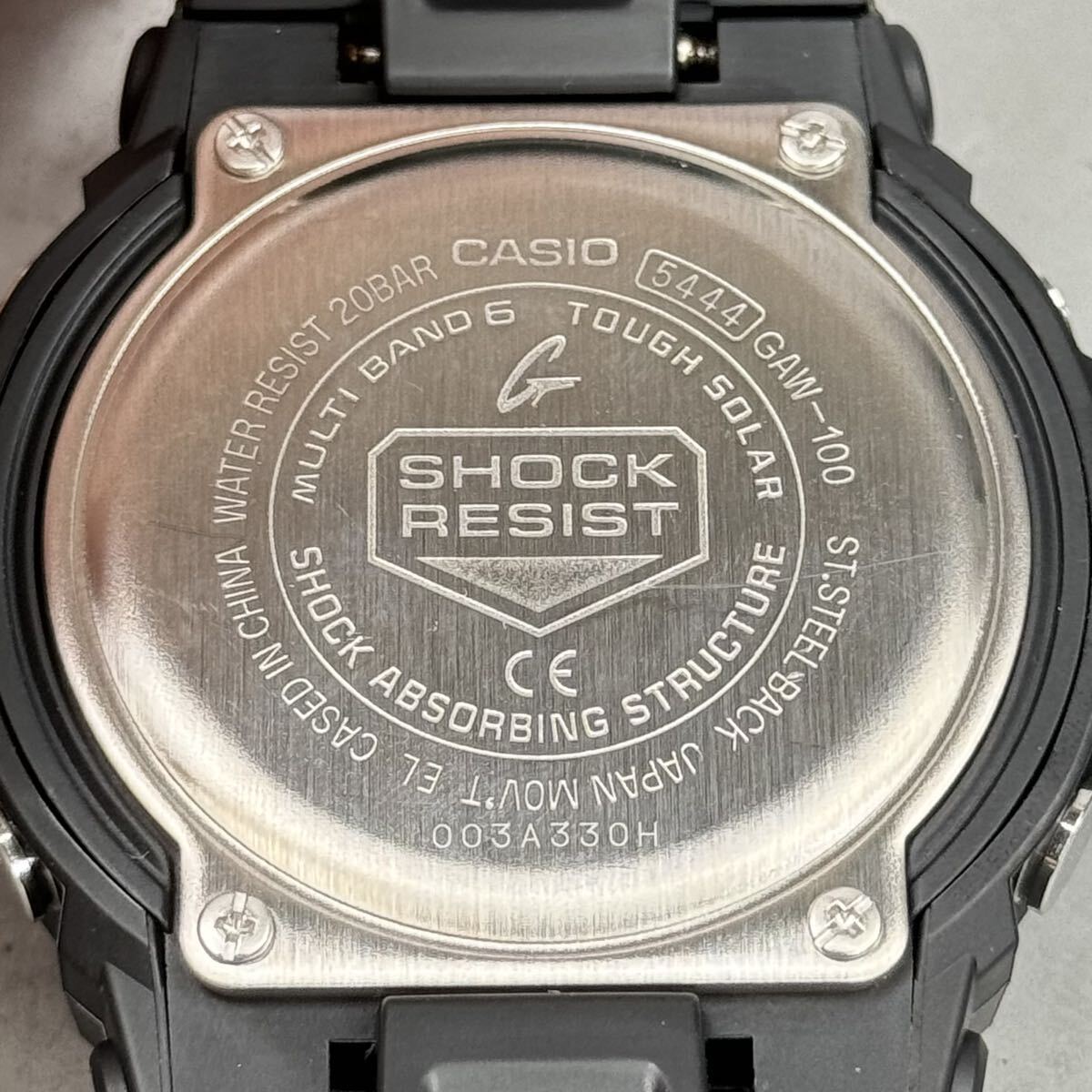 美品 G-SHOCK GAW-100-1AJF タフソーラー 電波受信 電波ソーラー マルチバンド6 アナログ/デジタル アナデジ ブラック ビックケースの画像8