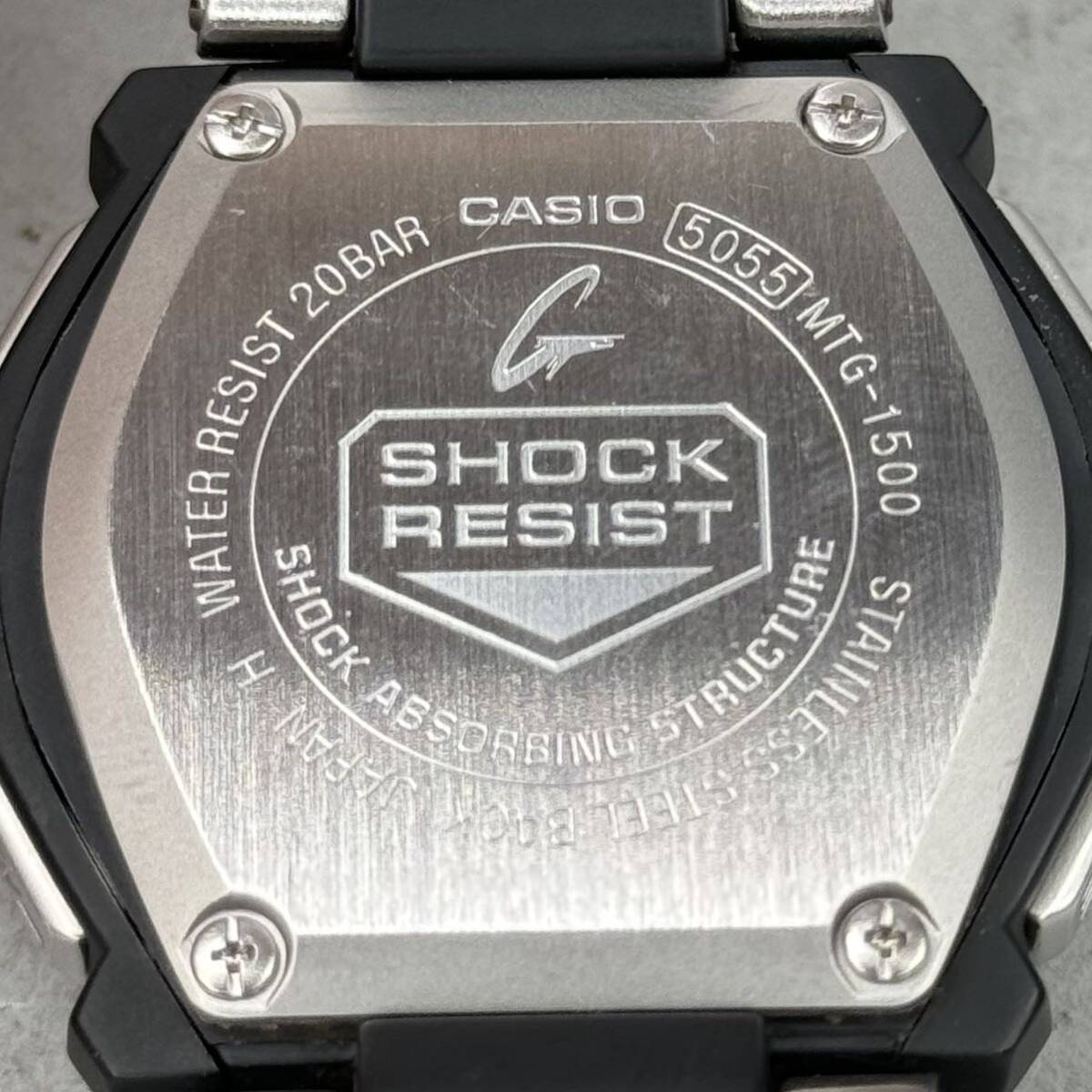 美品 G-SHOCK MTG-1500-9AJF MT-G タフソーラー 電波受信 電波ソーラー マルチバンド6 アナデジ ブラック ゴールド メタルバンド 黒金_画像8