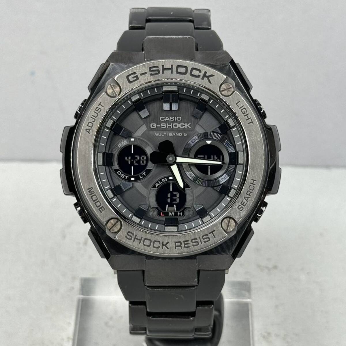 美品 G-SHOCK GST-W110BD-1AJF G-STEEL/Gスチール タフソーラー 電波受信 電波ソーラー マルチバンド6 メタルバンド ブラック_画像5