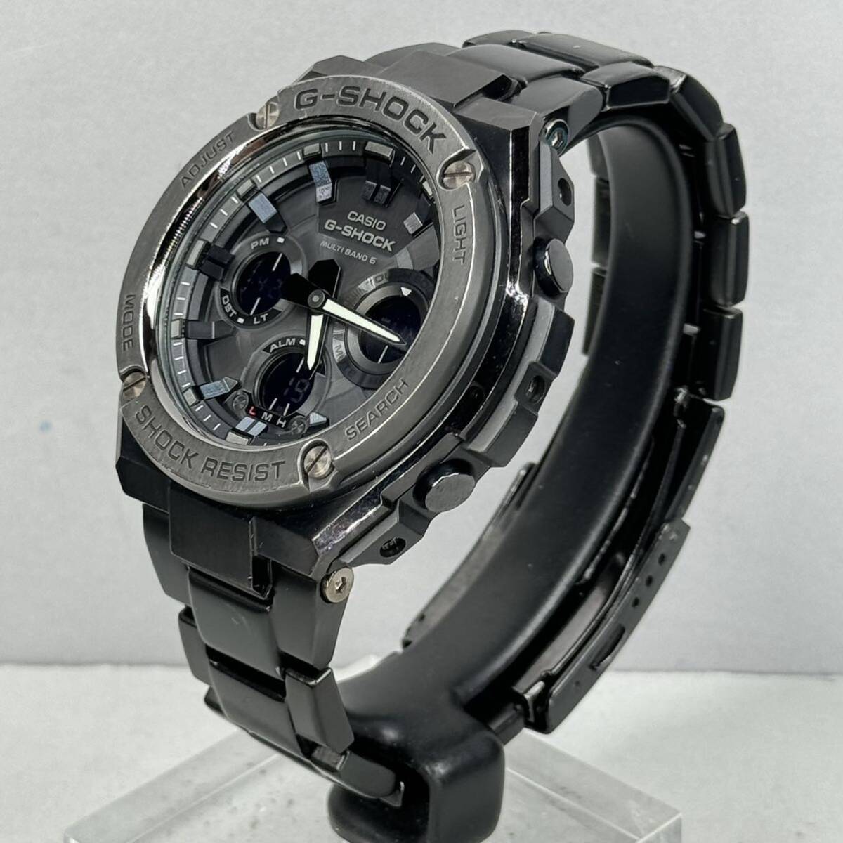 美品 G-SHOCK GST-W110BD-1AJF G-STEEL/Gスチール タフソーラー 電波受信 電波ソーラー マルチバンド6 メタルバンド ブラック_画像7