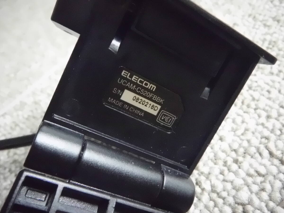 【中古】ELECOM マイク内蔵 WEBカメラ UCAM-C520FBBK ◆ エレコム 200万画素 HD 720p 30FPS USB接続 【動作確認】の画像3