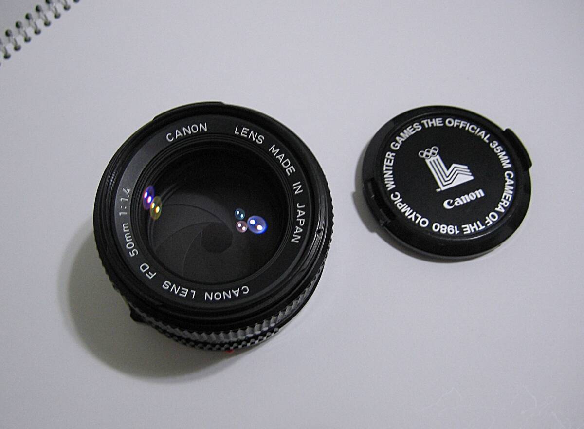 CANON LENS New FD 50mm F1.4 THE OFFICIAL 35MM CAMERA OF THE 1980 OLYMPIC WINTER GAMES_画像1