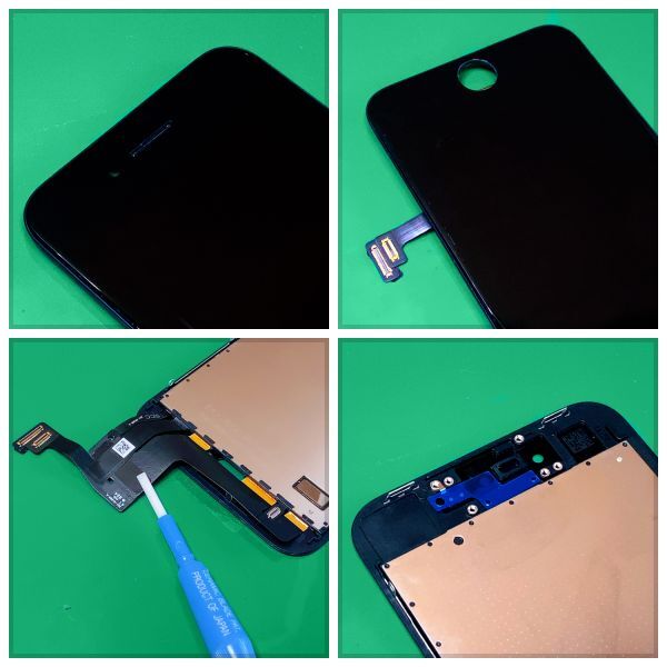 iPhoneSE2 高品質液晶 フロントパネル 黒 高品質AAA 互換品 LCD 業者 画面割れ 液晶 iphone 修理 ガラス割れ 交換 防水テープ付 工具無の画像2