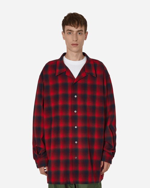 23AW Maison Margiela PENDLETON メゾンマルジェラ ペンドルトン オーバーサイズチェックシャツ 44 RED レッド S67DT0010の画像1