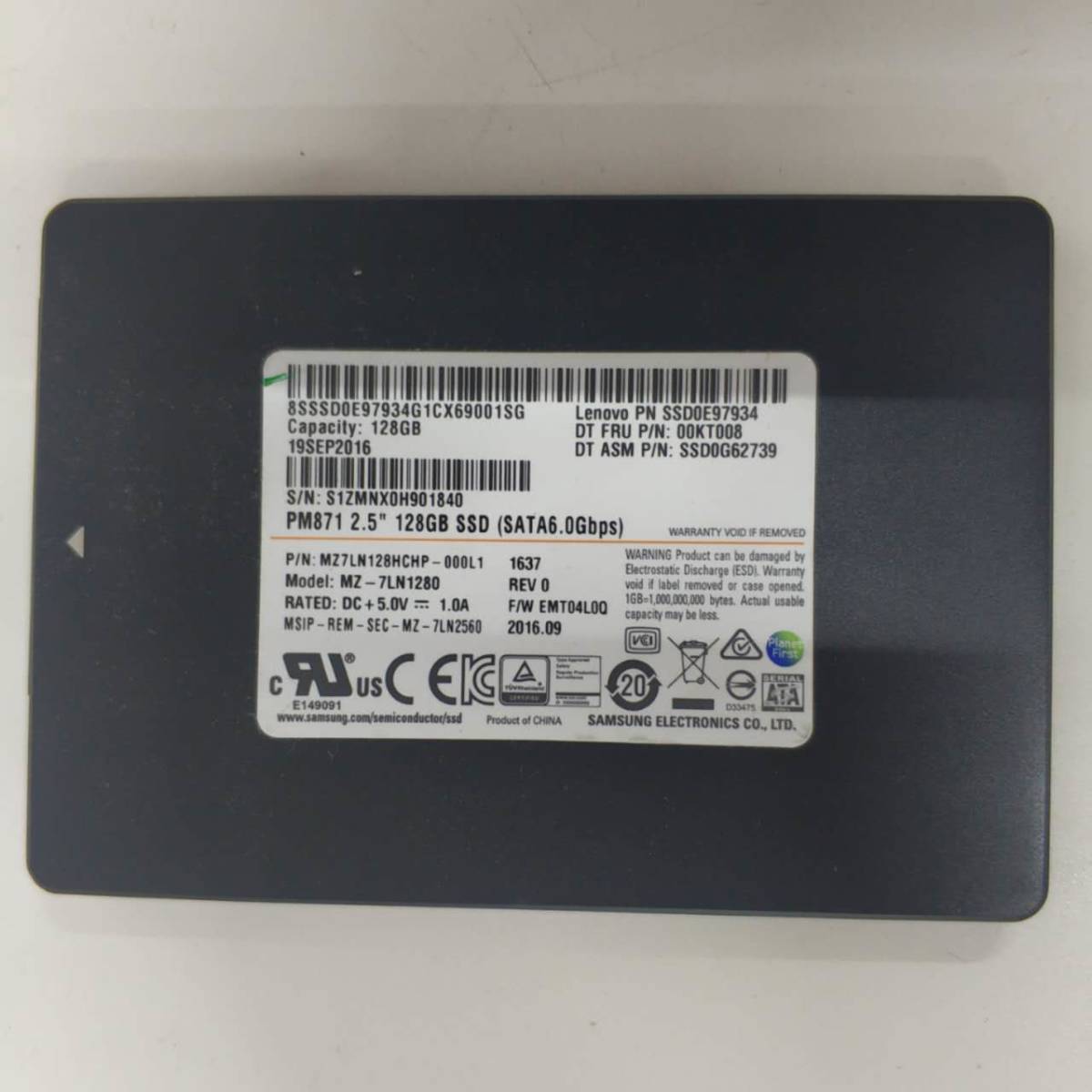 複数入荷/SAMSUNG 128GB/2.5”SSD/SATA6.0GBbps/PCパーツ 自作PC DIY/チェック済み、動作OKの画像1