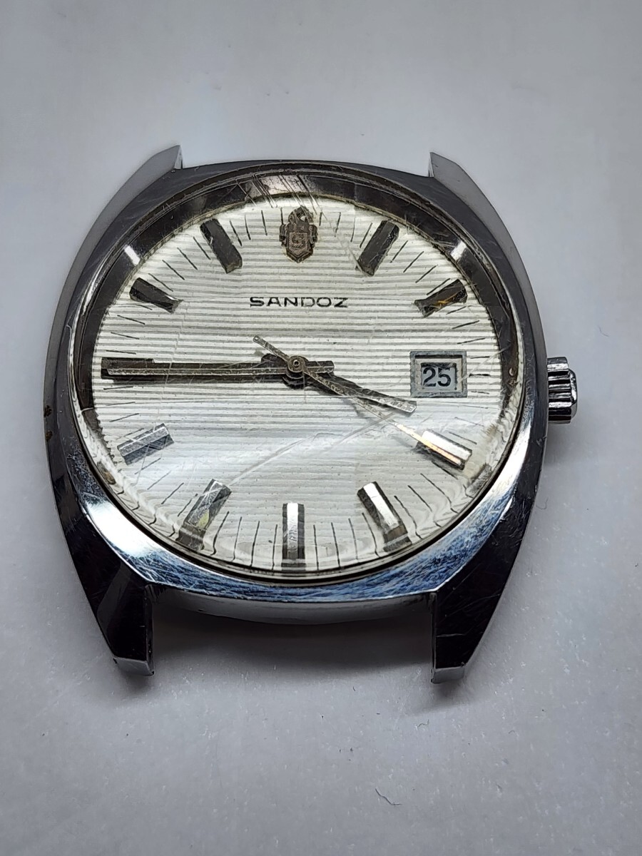 SANDOZ サンドス 自動巻き 25石 INCABLOC デイト 1703D-70-5 アンティーク メンズ 腕時計 フェイスのみの画像3