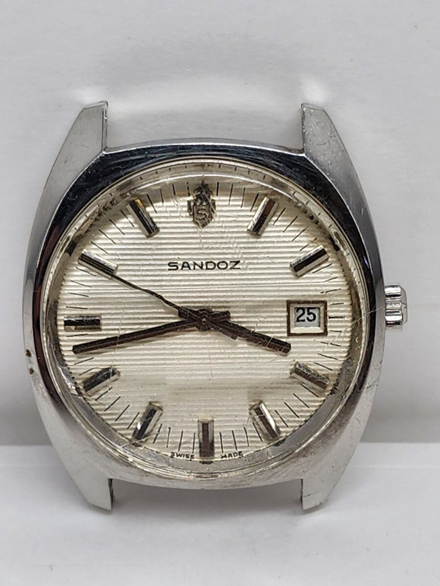 SANDOZ サンドス 自動巻き 25石 INCABLOC デイト 1703D-70-5 アンティーク メンズ 腕時計 フェイスのみの画像1