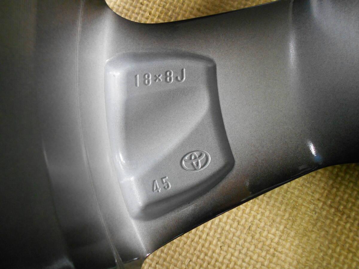 新車外し トヨタ 220系 クラウン RS 前期 純正 ホイール1本 18インチ8J+45 PCD114.3-5H スパッタリング塗装 熊本(送料無料) Dの画像5
