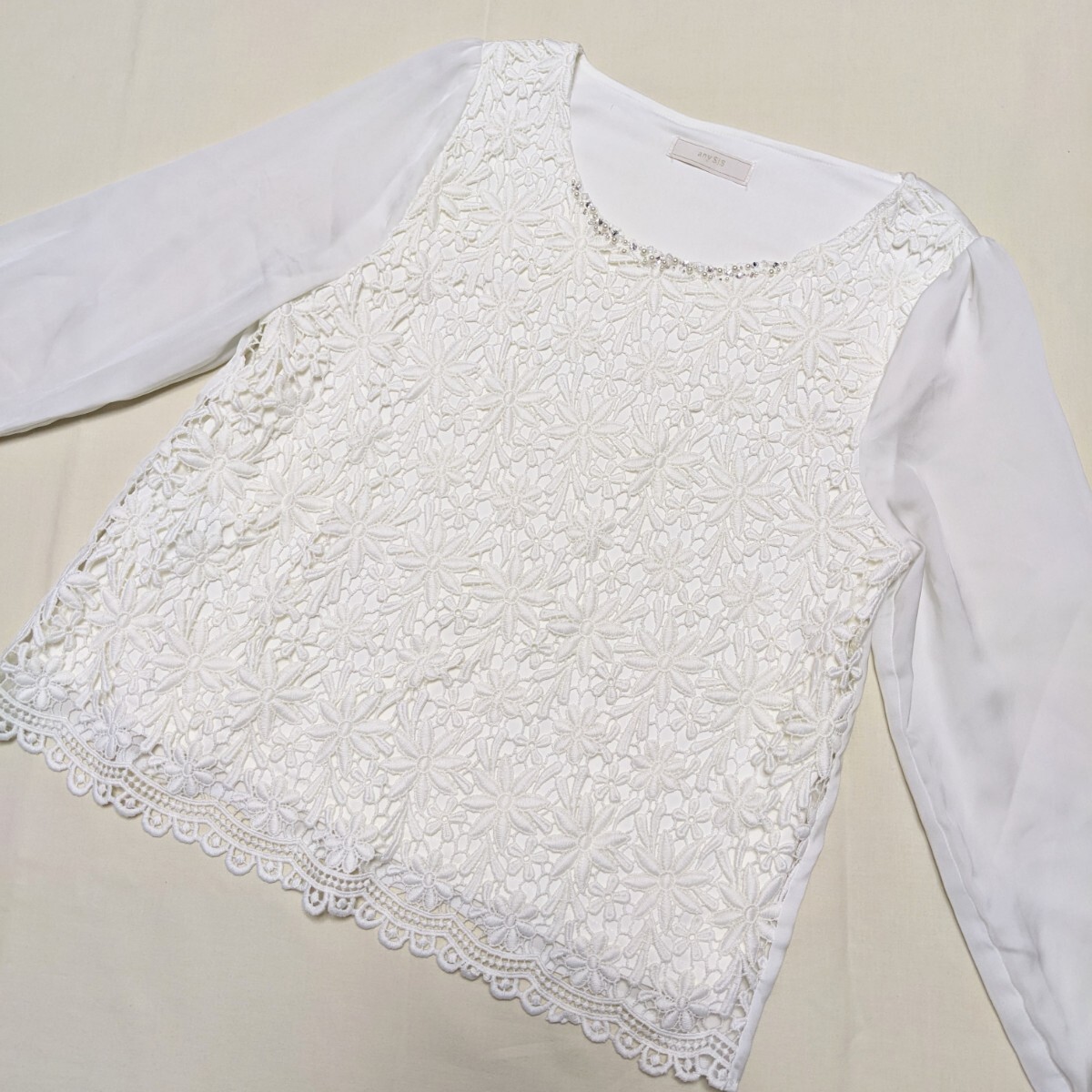 *FD44 any SISeni.s.s formal lady's 2 M long sleeve cut and sewn pull over white eggshell white business ceremony 