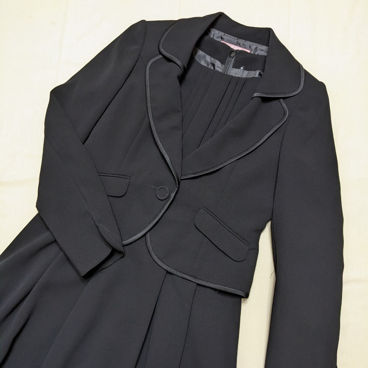 ☆FD54 Marguerite マーガレット ブラックフォーマル レディース 9號 9AR アンサンブル 黒 禮服 喪服 冠婚葬祭 セレモニー