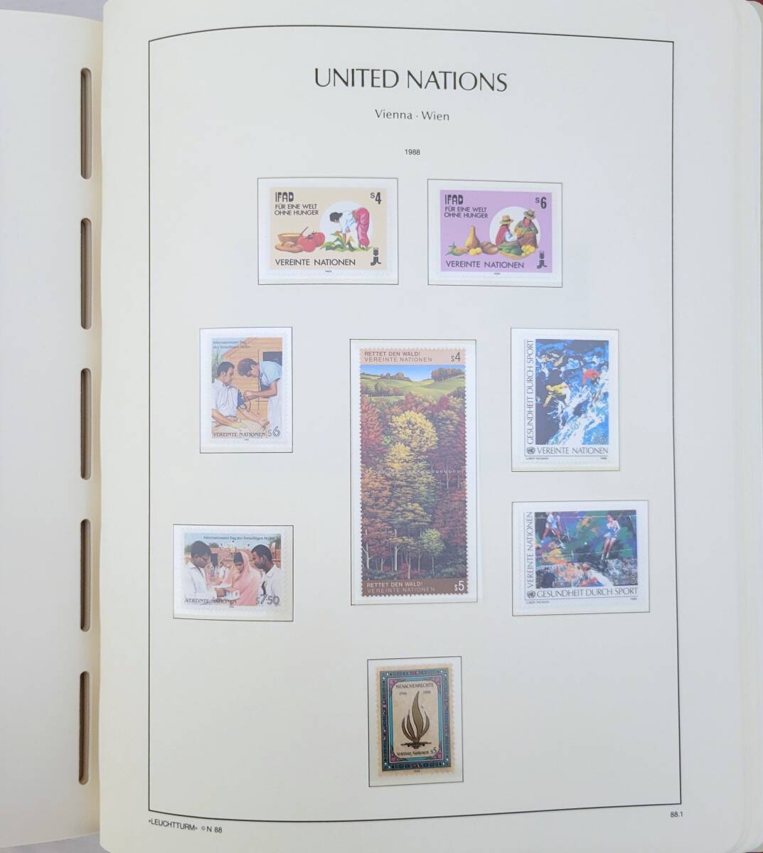 【3628】united nations 外国切手 本 赤 全83ページ 冊子 コレクション ユナイテッド ナショナル_画像8