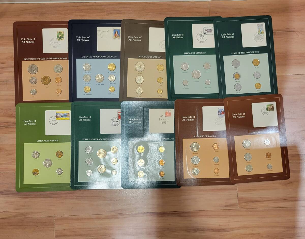 【外国貨幣A】coin sets of ALL Nations 世界国々の貨幣セット 55枚 箱 説明書付 コレクション 外国 トンガ 等 他 多数の画像5