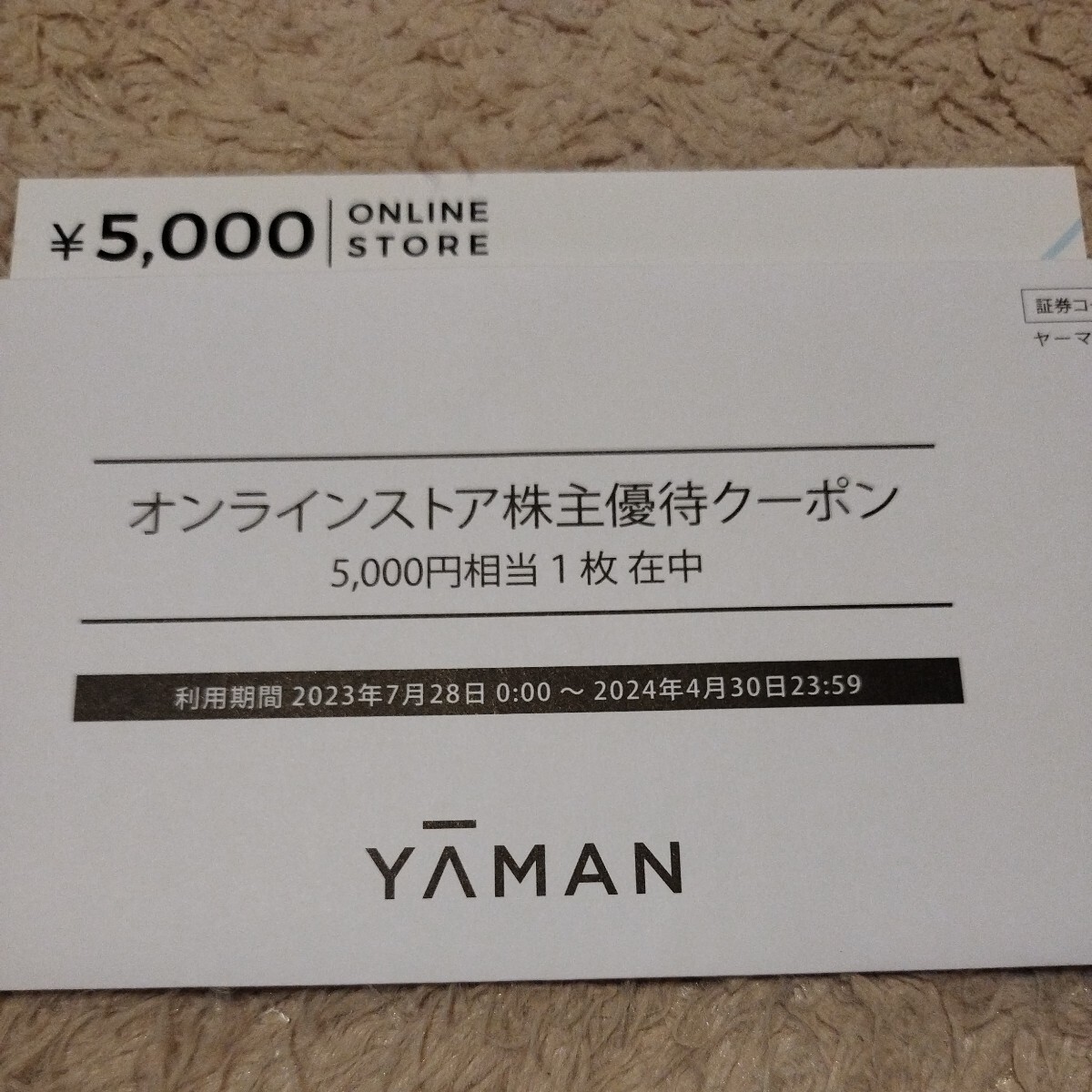 株主優待 ヤーマン5,000円分の画像1