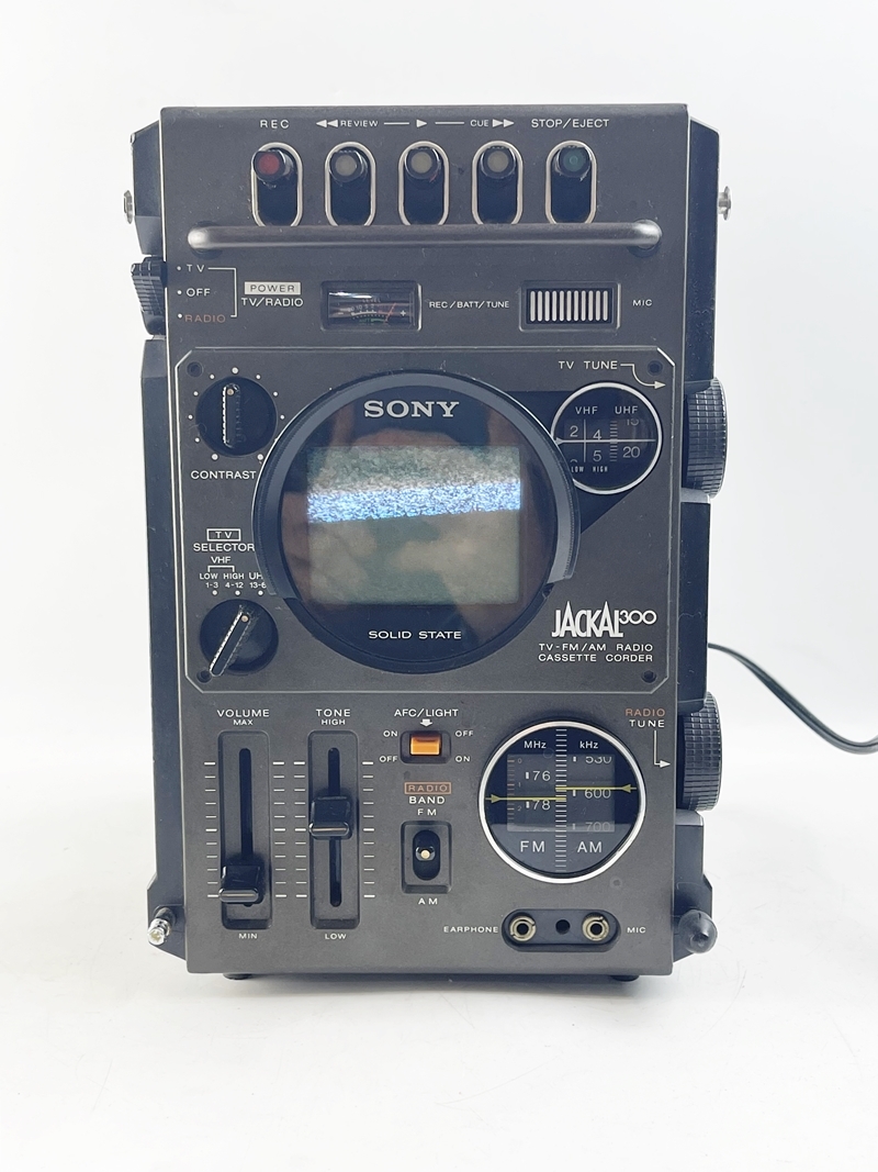 １円～ 希少 1977年製 SONY JACKAL300 FX-300 TV-FM/AM RADIO CASSETTE CORDER ソニー ジャッカル カセットコーダー テレビ ラジオ_画像2