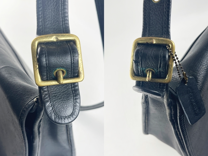 １円～ COACH コーチ ショルダーバッグ ブラック系 233-5678 レザーの画像9