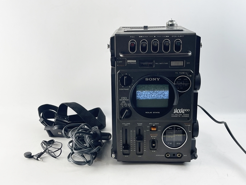 １円～ 希少 1977年製 SONY JACKAL300 FX-300 TV-FM/AM RADIO CASSETTE CORDER ソニー ジャッカル カセットコーダー テレビ ラジオ_画像1