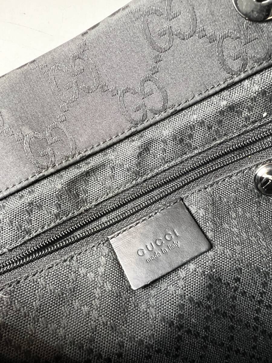 GUCCI GGナイロン バンブー トートバッグ 002.1010.002058 ブラック レディース バッグ 鞄 1円～の画像6