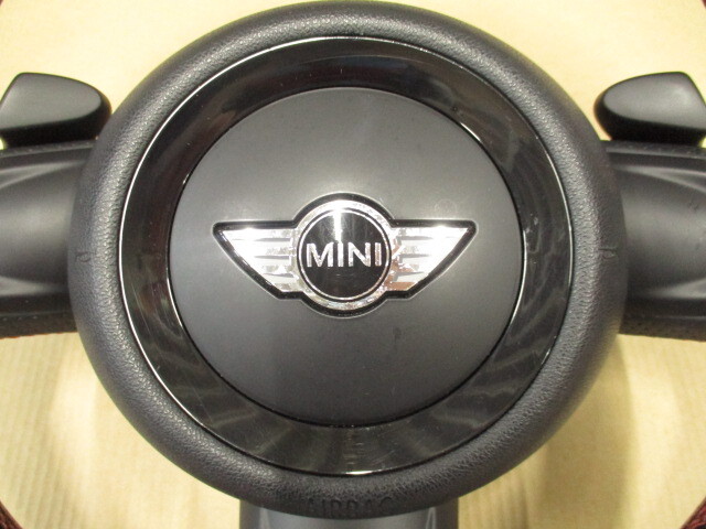 AMSECHS BMW MINI mini ミニ R55 R56 R57 アムゼックス 赤ステッチ レザー スポーツ ステアリング 3本スポーク ホーンカバー付きの画像3