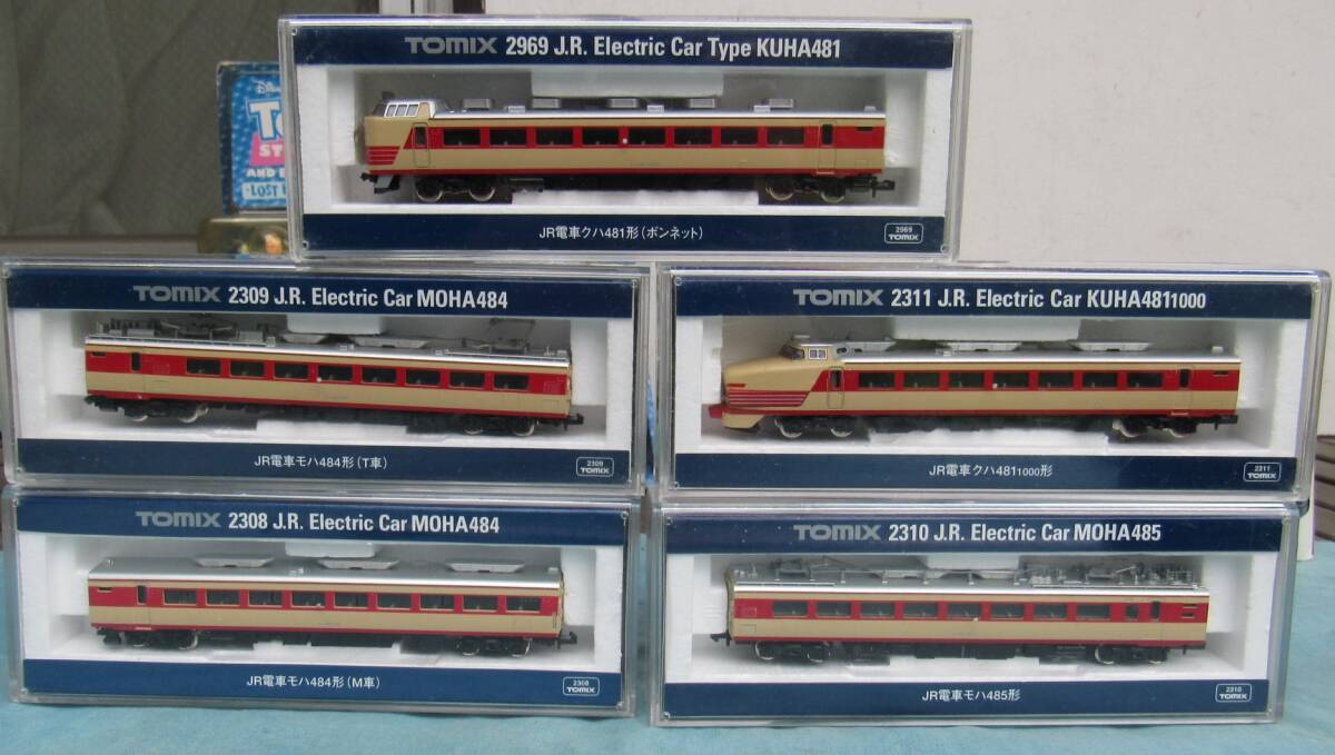 Fx,TOMIX Tommy N gauge, in the case 5 point set,JR train mo is 484,k is 481,mo is 485, used beautiful . preservation,2308~9,2310~11,2969* Junk 