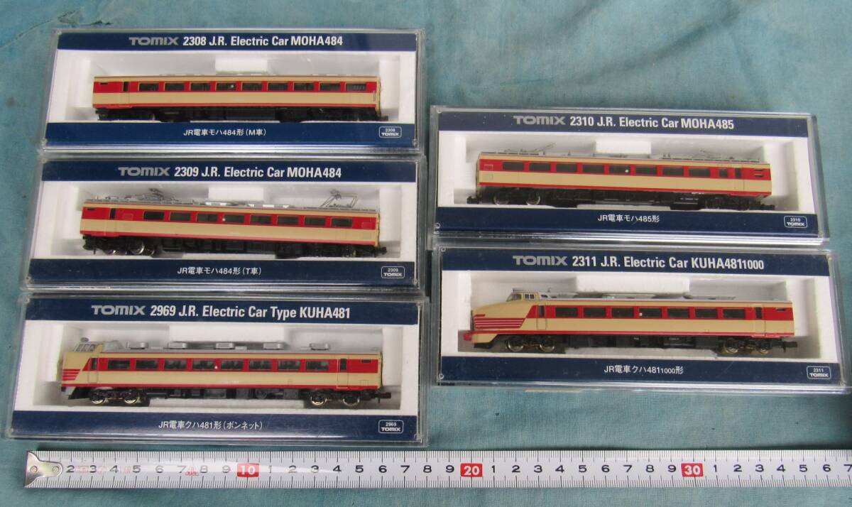 Fx,TOMIX Tommy N gauge, in the case 5 point set,JR train mo is 484,k is 481,mo is 485, used beautiful . preservation,2308~9,2310~11,2969* Junk 
