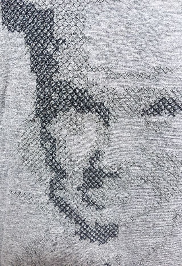 HEALTH ヘルス 七分袖 刺繍 Tシャツ 日本製 エニマデザイン サイズ M グレー_画像6