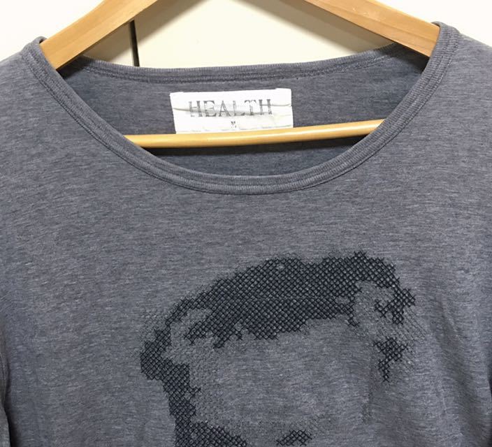 HEALTH ヘルス 七分袖 刺繍 Tシャツ 日本製 エニマデザイン サイズ M グレー_画像3