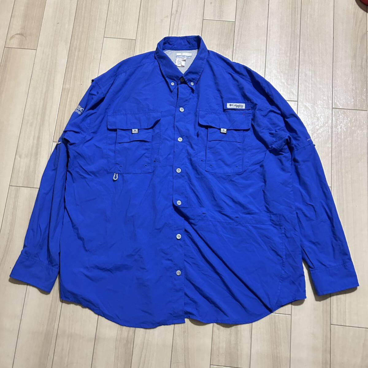 Columbia/コロンビア/pfg/長袖/シャツ/フィッシング/アウトドア/企業/90s/ヴィンテージ/Lの画像2