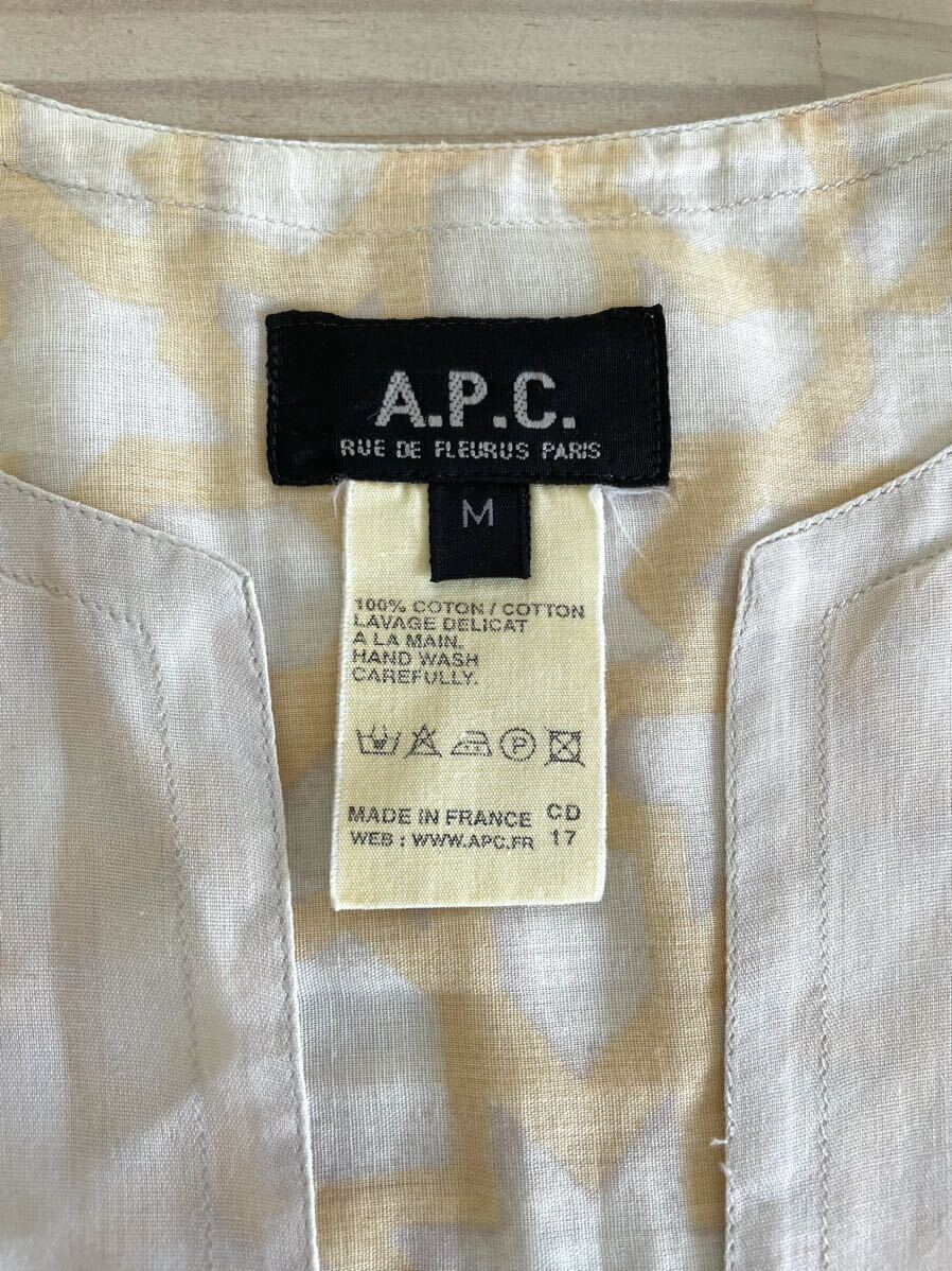  A.P.C. /A.P.C./ tops / no sleeve / shirt / tank top / blouse /M/ cotton / pink beige / France made / superior article beautiful goods 