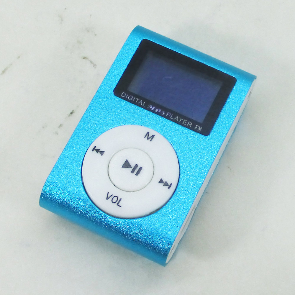 MP3 плеер aluminium LCD экран имеется зажим microSD тип MP3 плеер голубой x1 шт. * бесплатная доставка нестандартный 