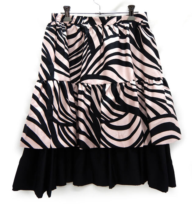  прекрасный товар TO BE CHIC палец на ноге Be Schic Layered дизайн юбка FB2964 розовый × черный размер 42 юбка в сборку оборка юбка 