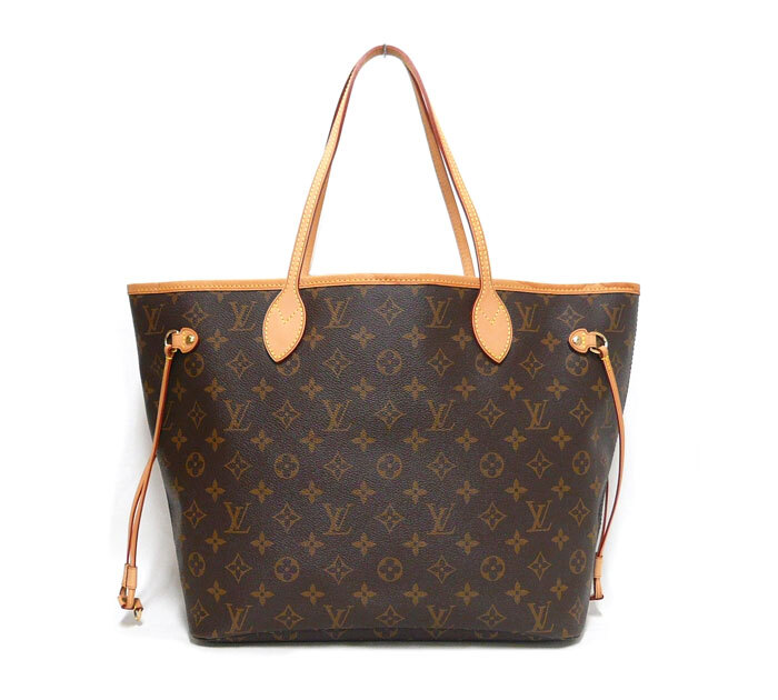 ◎美品 LOUIS VUITTON ルイヴィトン モノグラム ネヴァーフルMM トートバッグ ブラウン系×ゴールド金具 PVC×レザー M40156 保存袋 ON5747_画像1