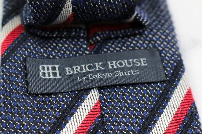 ブリックハウス ブランド ネクタイ ストライプ柄 格子柄 ドット PO メンズ ネイビー BRICK HOUSE 【中古】