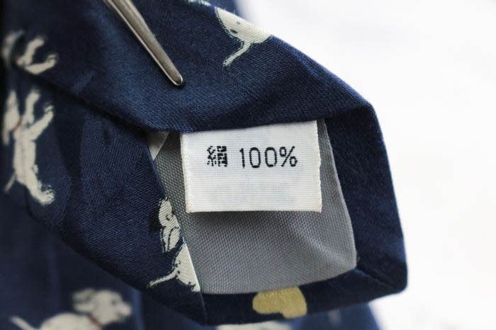 ディズニー ブランド ネクタイ 101匹わんちゃん 総柄 シルク 日本製 メンズ ネイビー Disney 【中古】