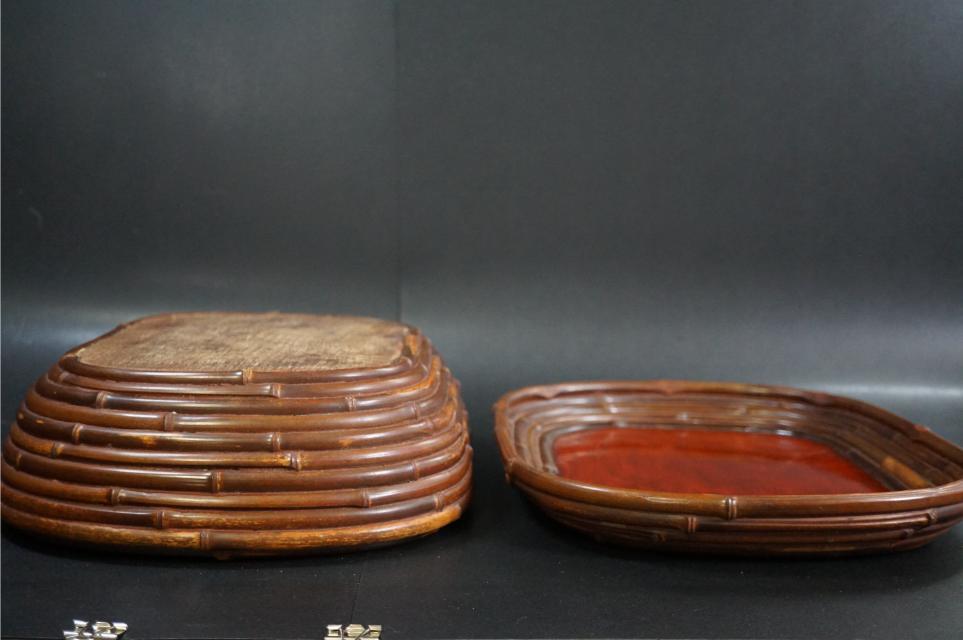 D4624-1 era bamboo collection . lacquer paint ellipse tea . tea tray tea record . tea utensils 