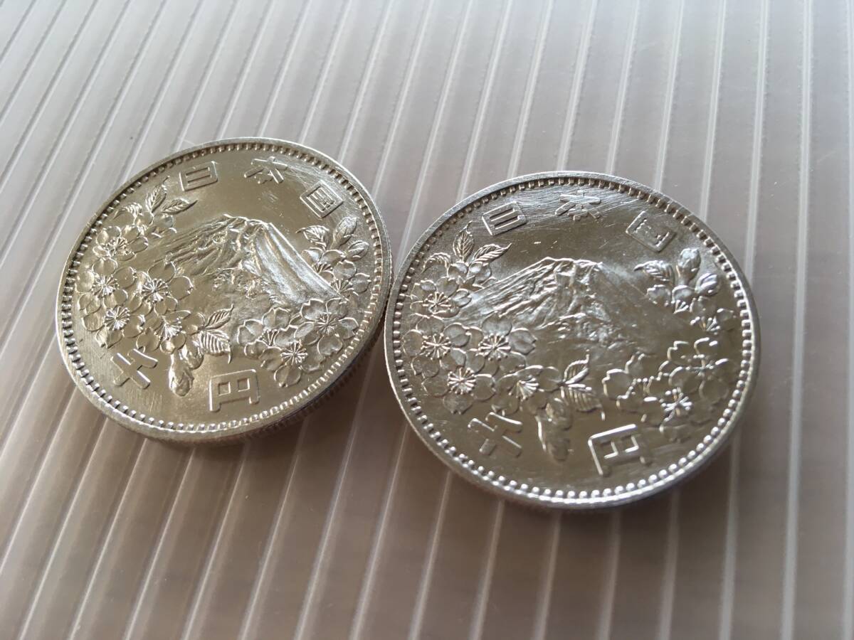 2枚・昭和39年 東京オリンピック 1000円 硬貨 1964年 東京五輪 記念硬貨 千円銀貨の画像2