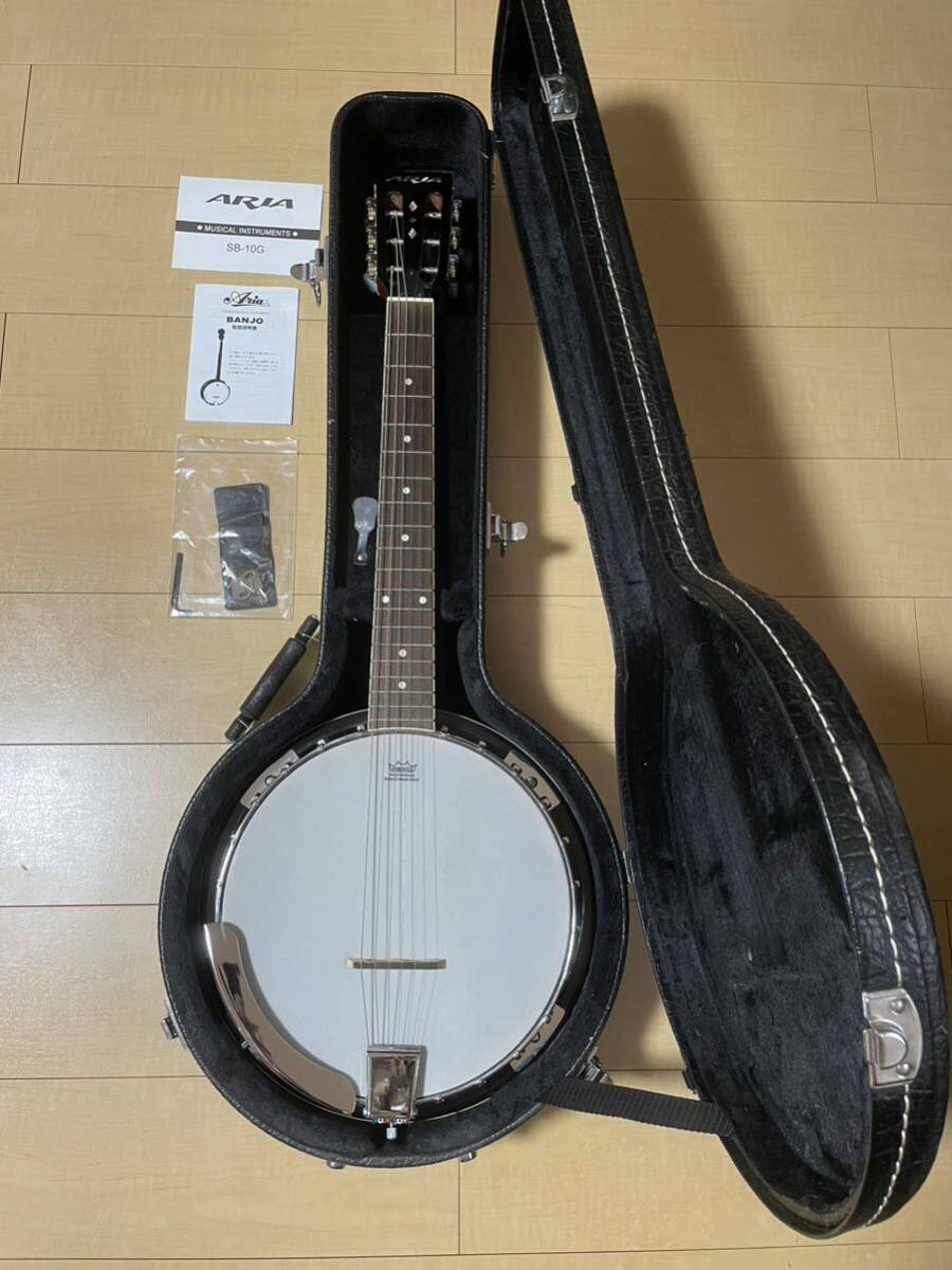 《値下即決早い者勝ち》【美品】アリア ARIA SB-10G ギターバンジョー 6弦 Guitar Banjo ハードケース付 弦楽器 バンジョーの画像1