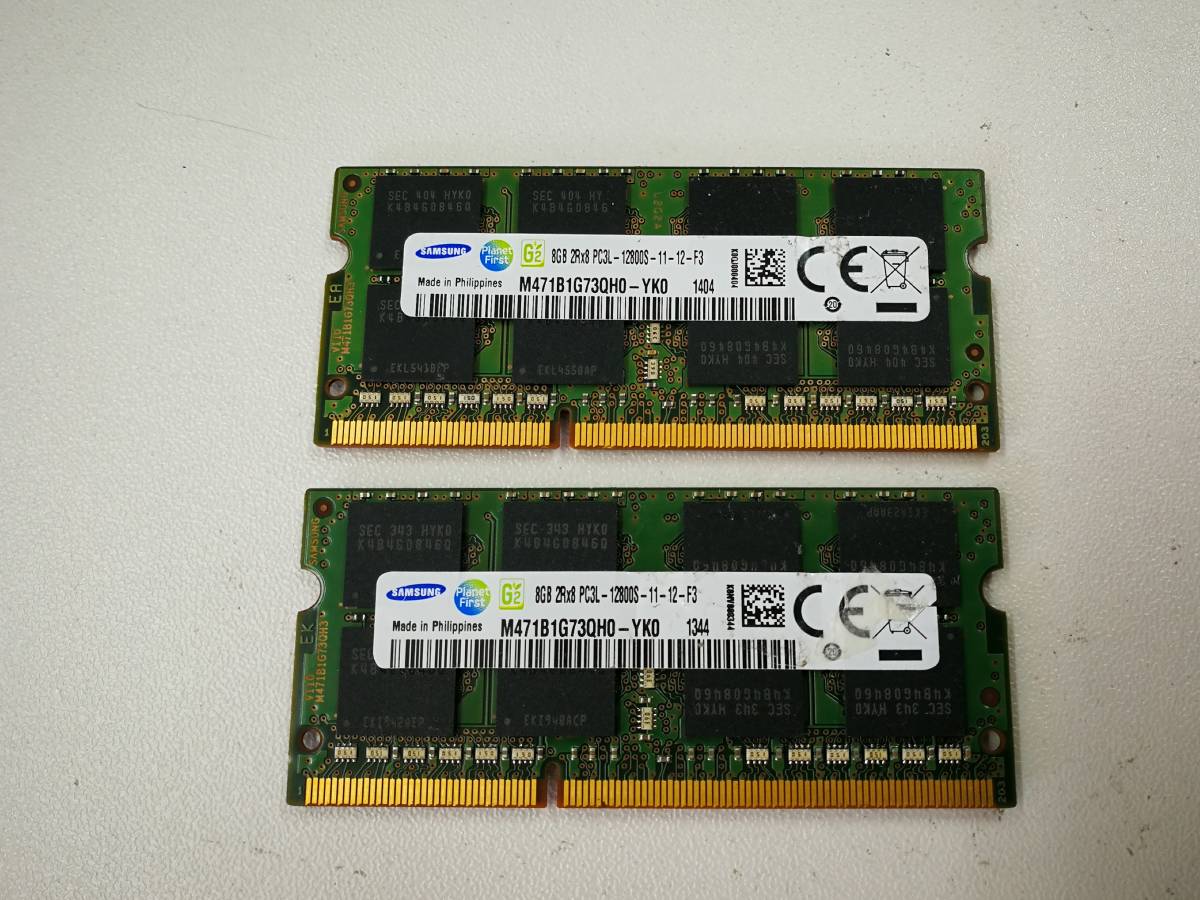 保証あり SAMSUNG製 DDR3 1600 PC3L-12800S メモリ 8GB×2枚 計16GB ノートパソコン用 低電圧対応 PGの画像1