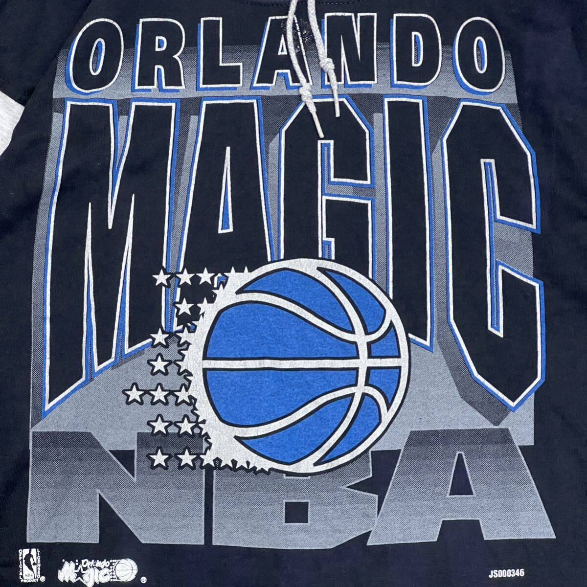 90s deadstock Orlando magic USA製 アメリカ製　長袖カットソー フード付き　NBA オーランドマジック　vintage ビンテージ　サイズM_画像3