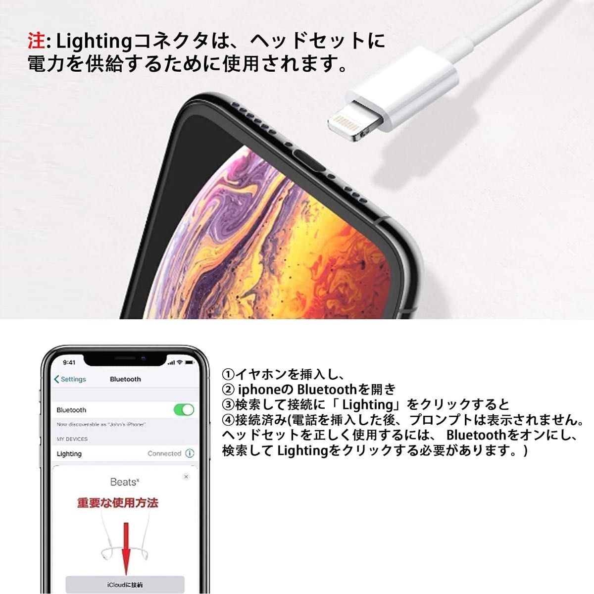 iPhoneイヤホンiPhone12/13/14シリーズイトニングイヤホン　音量調節 通話可能 リモコン