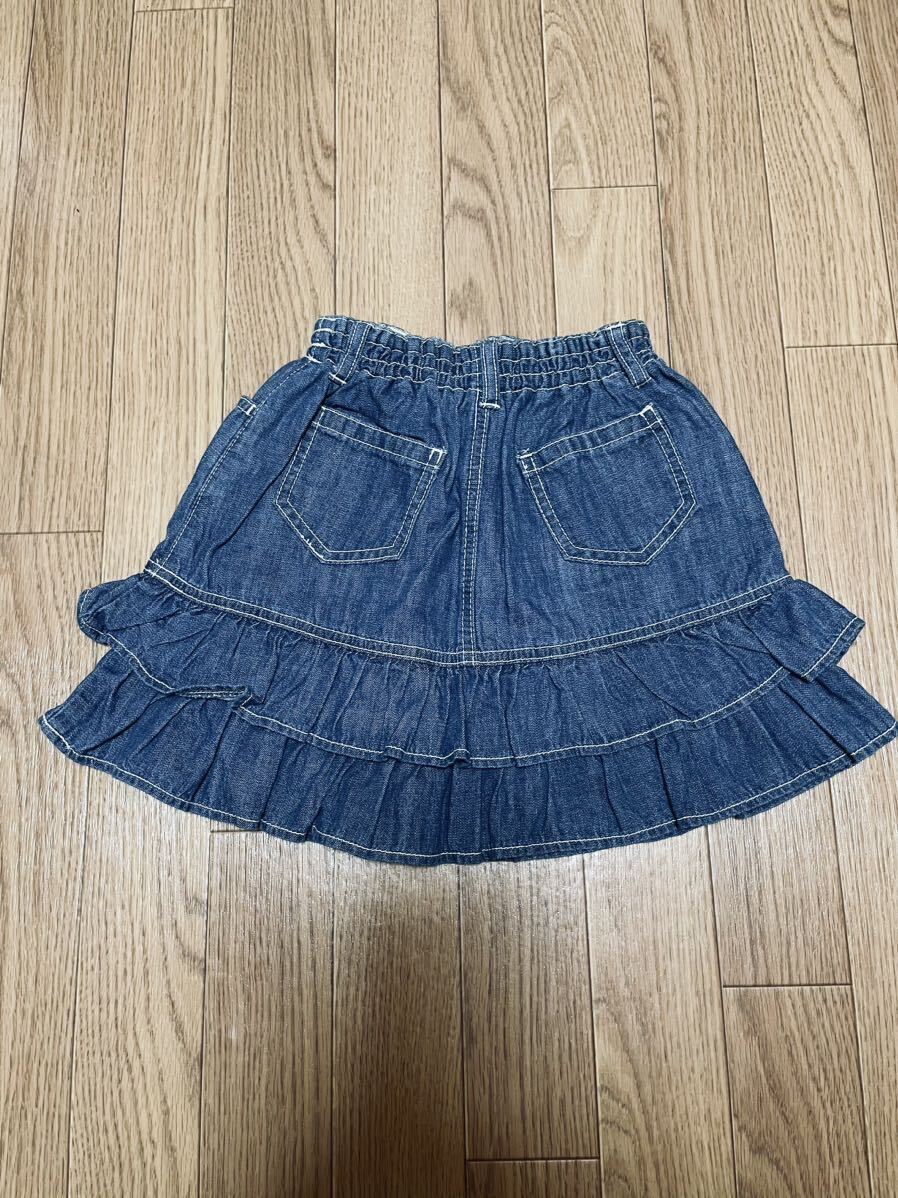  Shirley Temple new goods 2 step frill Denim skirt (130)