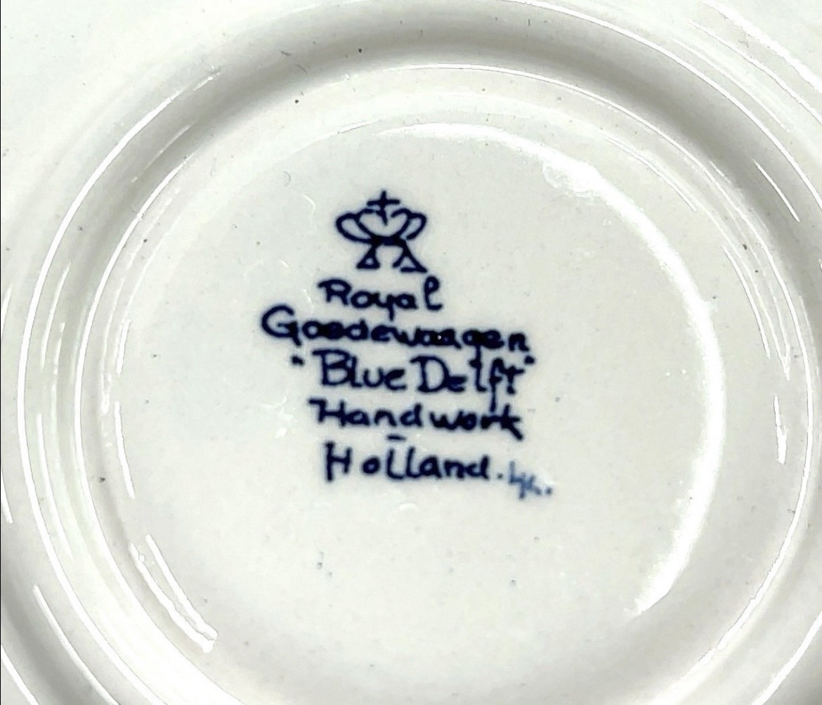 P131-W7-1263 ◆ Royal Goedewaagen Blue Delft Handwork Holland カップ＆ソーサー 花 青 ブルー 食器 洋食器③の画像8