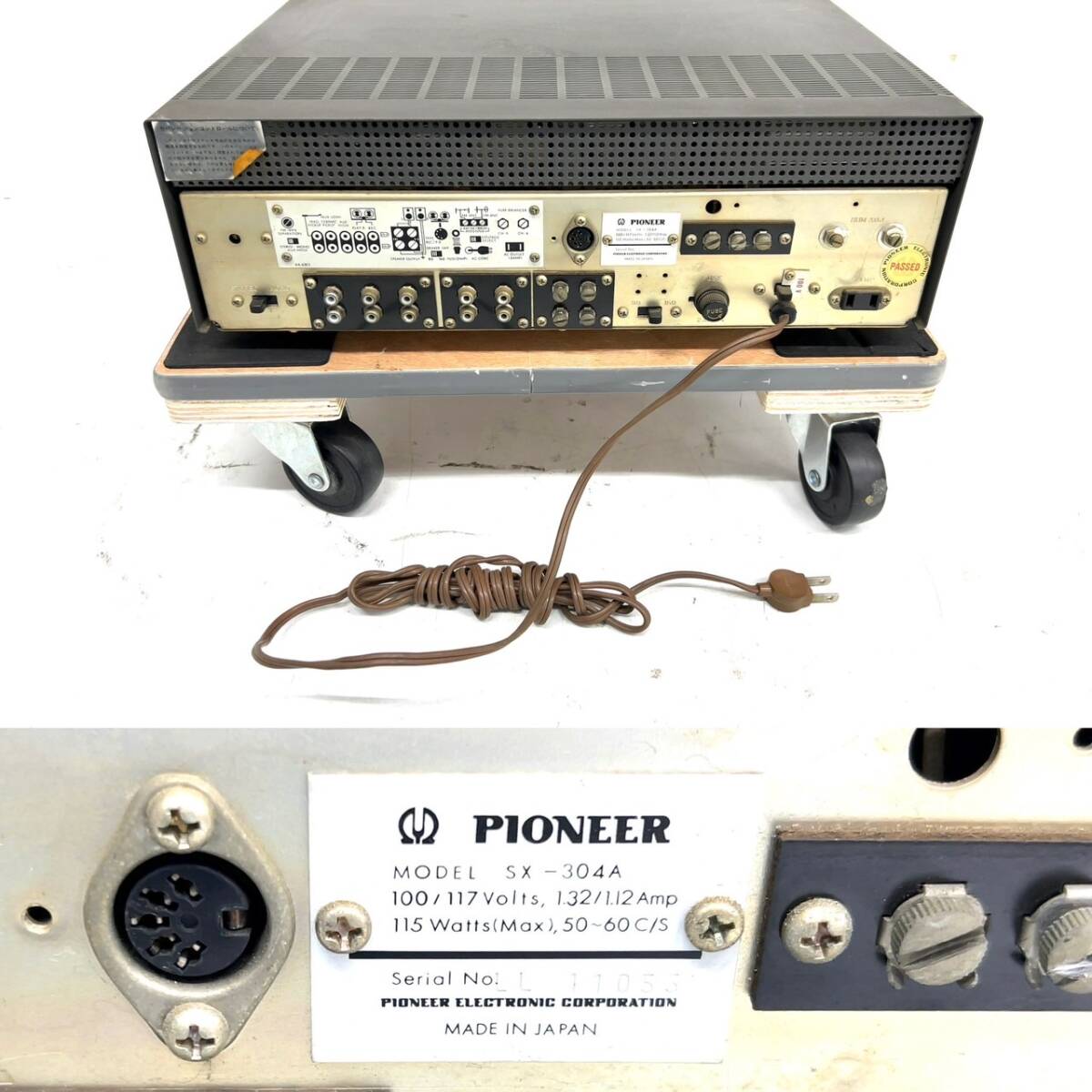 P184-W13-1023 ◆ PIONEER パイオニア レコードプレイヤー PL-6 アンプ/SX-304A/スピーカーCS-51 オーディオ機器 通電確認済み 二口発送③の画像8
