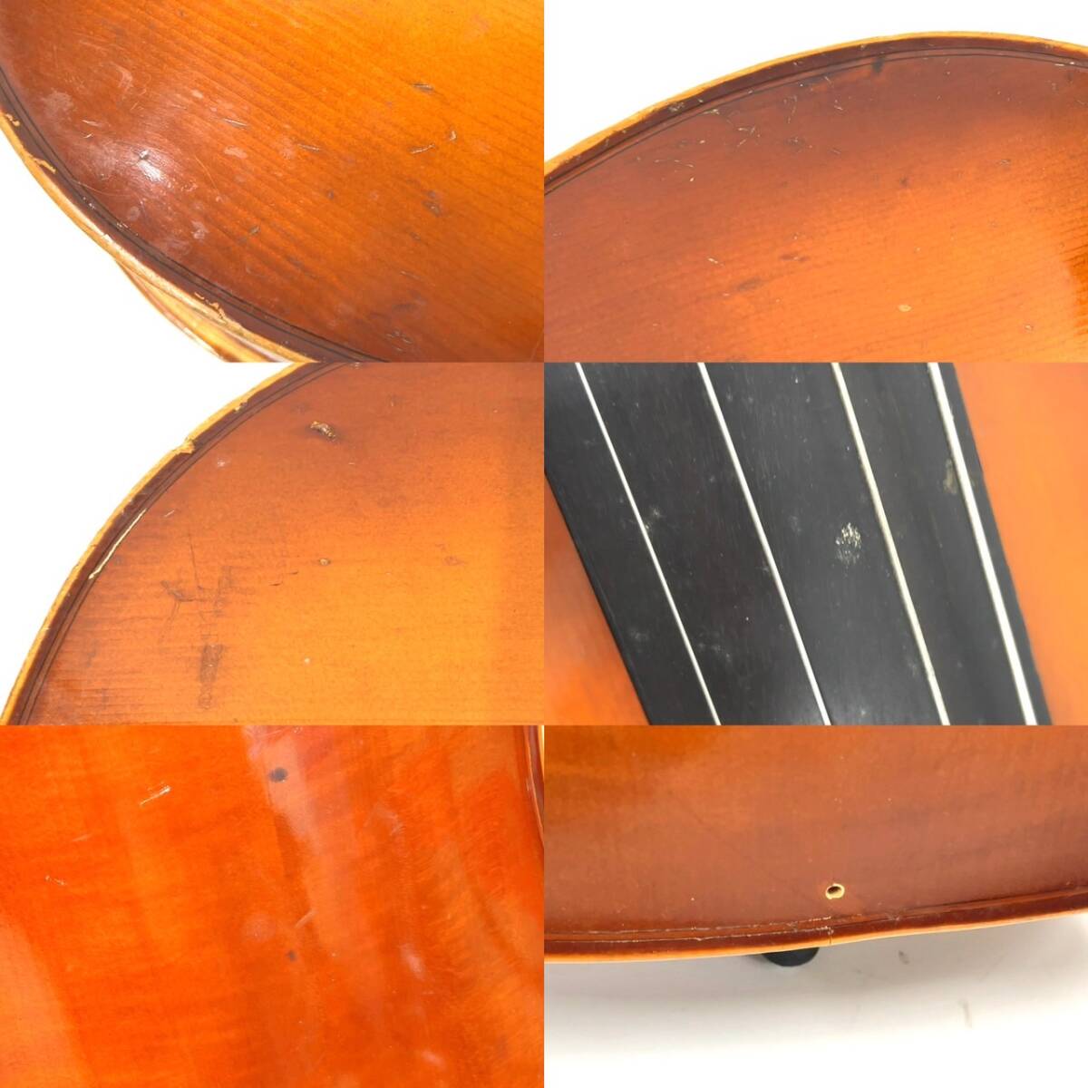 L129-W13-928 佐川 Kiso Suzuki Copy of Antonius Stradivarius1720 anno 1972 4/4 No.4 チェロ 楽器 弦楽器 ケース付き 約125×45×15cm③の画像10