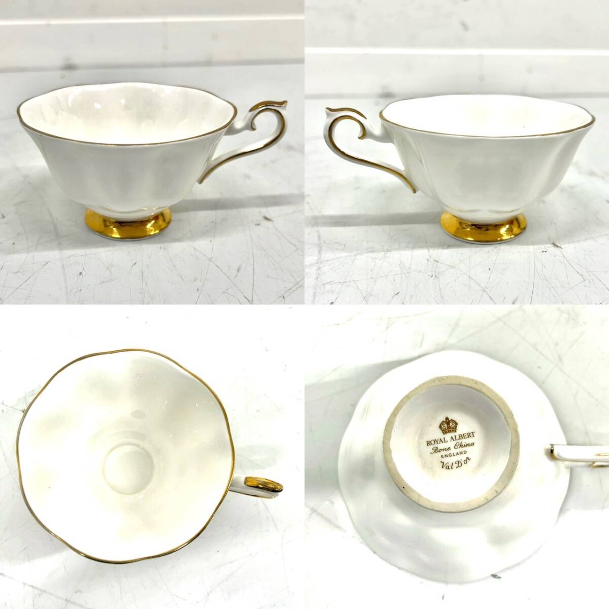 R622-W14-334 ROYAL ALBERT ロイヤルアルバート カップ＆ソーサー 4客セット Vol Dor/MEADOW FLOWER/HAWORTH 洋食器③_画像4