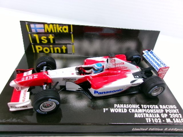ミニチャンプス 1/43 パナソニック トヨタ レーシング TF102 #24 1st ポイント オーストラリアGP 2002 M.サロ (8179-576)の画像1