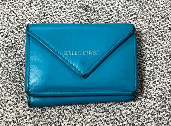 【バレンシアガ】ミニ財布 三つ折り財布　BALENCIAGA ブルー