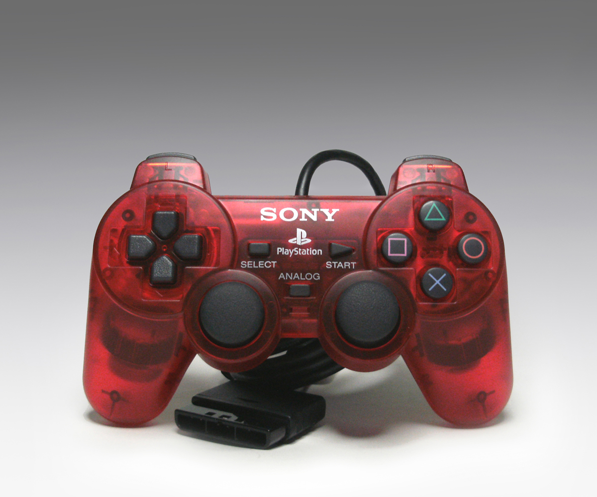 ● SONY 純正 PS2 アナログコントローラー SCPH-10010R クリムゾン・レッド 整備済み デュアルショック2 DUALSHOCK 2 Crimson Red SCE 透赤の画像1