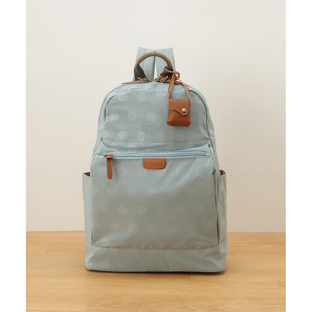 ☆ LIGHTBLUE ☆ toleur ナイロンドットリュック リュック ナイロン レディース リュックサック バックパック デイパック ママリュック_画像1